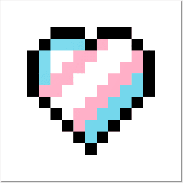 Transgender Pride Pixel Heart Wall Art by mockingjaeart
